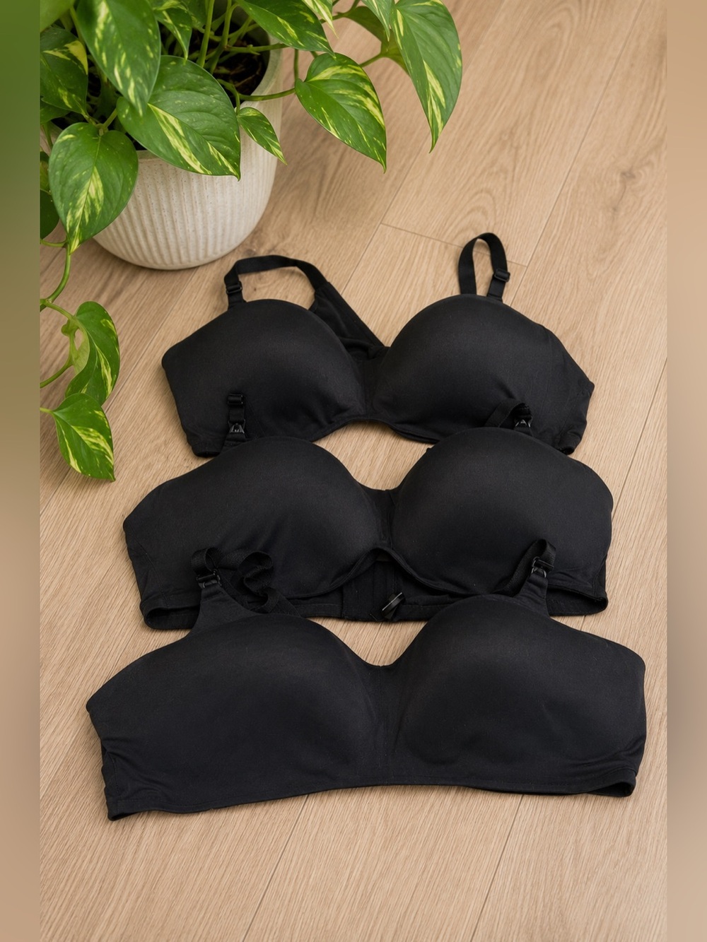 Torrid Curv Nursing Bra Lot 3 Black 48DD Wire Free‎ Lightly Lined Comfort